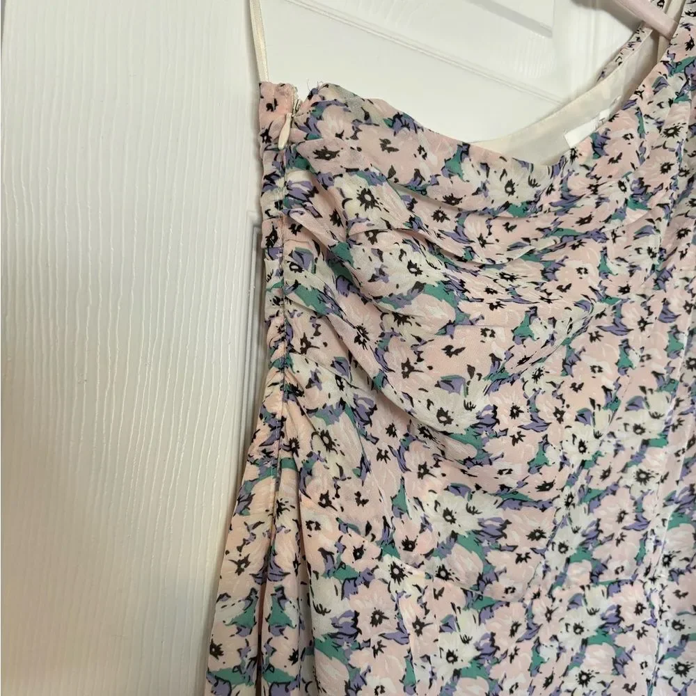 Astr One-Shoulder Floral Dress - White and Blue - Picture 11 of 14